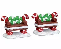 Lemax Peppermint Cookie Bench
