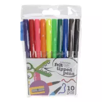 Koop Coloured Felt Tipped Marker Pens Set of 10