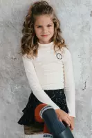 Topitm meisjes rib shirt met col Sandra Vanillia
