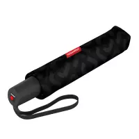 Reisenthel Umbrella Pocket Duomatic Opvouwbare Paraplu - ø 97 cm - Signature Black Hotprint Zwart