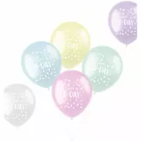 Folat - Ballonnen Pastel 'Happy B-day' Meerkleurig 33 cm - 6 stuks