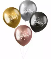 Folat Ballonnen Electrum Happy Birthday! 33 Cm Latex 4 Stuks