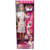 Kids Fun Tienerpop Doctor Olivia 28 Cm Brunette 5-delig