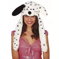 Fiestas Guirca Muts Beweegbaar Dalmatiër Dames Polyester Wit