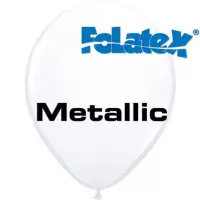 Ballonnen Metallic Wit 30 cm 25 stuks