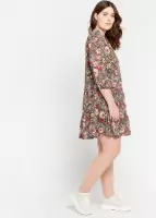 LOLALIZA Mini jurk met bloemen en luipaardprint - Beige - Maat 36