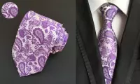 Lila luxe stropdas met Paisley motief
