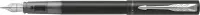Parker Vector XL vulpen | metallic zwarte lak op messing met chroom detail | fijne penpunt met blauwe inkt navulling | cadeauverpakking