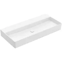 Villeroy & Boch Memento 2.0 wastafel onderzijde geslepen 100x47cm zonder overloop zonder kraangat ceramic+ stone white 4A221FRW