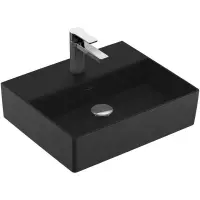 Villeroy & Boch Memento 2.0 wastafel voor handdoekhouders 50x42cm zonder overloop 1 kraangat ceramic+ ebony 4A2251S5