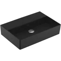 Villeroy & Boch Memento 2.0 wastafel onderzijde geslepen 60x42cm zonder overloop zonder kraangat ceramic+ ebony 4A226FS5