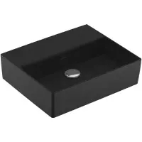 Villeroy & Boch Memento 2.0 wastafel onderzijde geslepen 50x42cm zonder overloop zonder kraangat ceramic+ ebony 4A225FS5