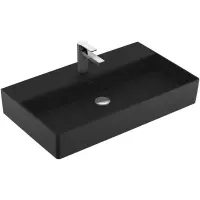 Villeroy & Boch Memento 2.0 wastafel onderzijde geslepen 80x47cm zonder overloop 1 kraangat ceramic+ ebony 4A228LS5