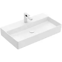 Villeroy & Boch Memento 2.0 wastafel voor handdoekhouders 80x47cm zonder overloop 1 kraangat ceramic+ stone white 4A2281RW