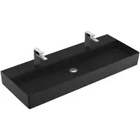 Villeroy & Boch Memento 2.0 wastafel voor handdoekhouders 120x47cm zonder overloop 2 kraangaten ceramic+ ebony 4A22C1S5