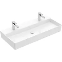 Villeroy & Boch Memento 2.0 wastafel onderzijde geslepen 100x47cm zonder overloop 2 kraangaten wit 4A221K01