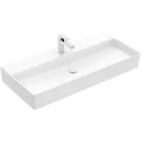 Villeroy & Boch Memento 2.0 wastafel onderzijde geslepen 100x47cm zonder overloop 1 kraangat ceramic+ wit 4A221HR1