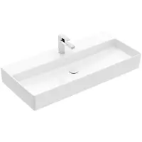 Villeroy & Boch Memento 2.0 wastafel voor handdoekhouders 100x47cm zonder overloop 1 kraangat ceramic+ wit 4A22A2R1