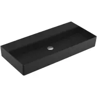 Villeroy & Boch Memento 2.0 wastafel onderzijde geslepen 100x47cm zonder overloop zonder kraangat ceramic+ ebony 4A221FS5