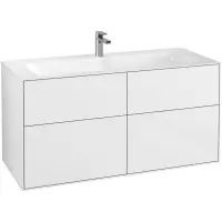 Villeroy & Boch Finion wastafelonderkast 119.6x59.1cm 4 lades Glossy white g05000gf