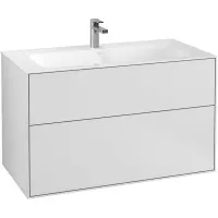 Villeroy & Boch Finion wastafelonderkast 99.6x59.1cm 2 lades White matt f02000mt