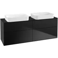 Villeroy & Boch Finion wastafelonderkast 160x60.3cm 4 lades Black matt g72200pd