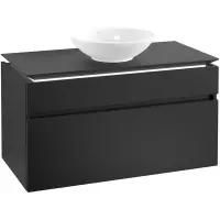 Villeroy & Boch Legato wastafelonderkast 100x55cm 2 lades Black matt b572l0pd