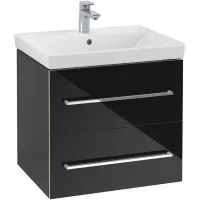 Villeroy & Boch Avento wastafelonderkast 57.6x51.4cm 2 lades Crystal black a88900b3