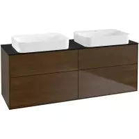 Villeroy & Boch Finion wastafelonderkast 160x60.3cm 4 lades Walnut g72200gn