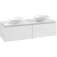 Villeroy & Boch Legato wastafelonderkast 140x38cm 2 lades Glans wit b59100dh