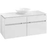 Villeroy & Boch Legato wastafelonderkast 120x55cm 4 lades Glossy white b610l0dh