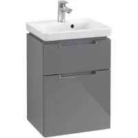 Villeroy & Boch Subway 2.0 wastafelonderkast 44x59cm 2 lades Glossy grey a90610fp