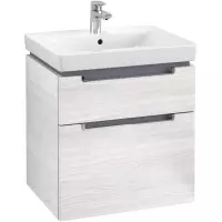 Villeroy & Boch Subway 2.0 wastafelonderkast 58.7x59cm 2 lades White wood a90910e8