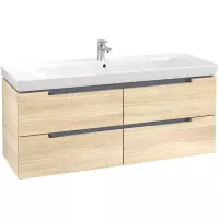 Villeroy & Boch Subway 2.0 wastafelonderkast 128.7x52cm 4 lades Elm impresso a69810pn