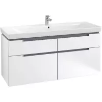 Villeroy & Boch Subway 2.0 wastafelonderkast 128.7x59cm 4 lades Wit mat a91600ms