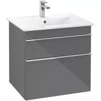 Villeroy & Boch Venticello wastafelonderkast 60.3x59cm 2 lades Glossy Grey a92401fp