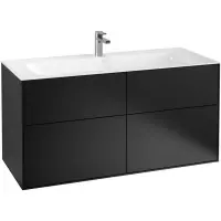 Villeroy & Boch Finion wastafelonderkast 119.6x59.1cm 4 lades Black matt g05000pd