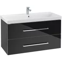 Villeroy & Boch Avento wastafelonderkast 97.6x51.4cm 2 lades Crystal black a89200b3