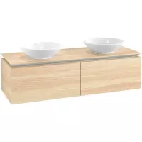 Villeroy & Boch Legato wastafelonderkast 140x38cm 2 lades Iep impresso b59100pn
