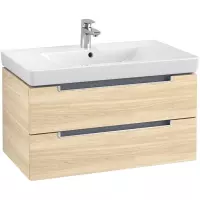 Villeroy & Boch Subway 2.0 wastafelonderkast 78.7x42cm 2 lades Elm impresso a68900pn