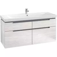 Villeroy & Boch Subway 2.0 wastafelonderkast 128.7x59cm 4 lades White wood a91600e8