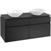 Villeroy & Boch Legato wastafelonderkast 120x55cm 4 lades Black matt b58400pd