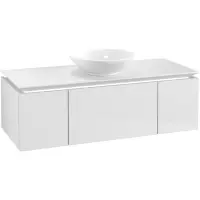 Villeroy & Boch Legato wastafelonderkast 120x38cm 3 lades Glossy white b577l0dh