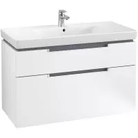 Villeroy & Boch Subway 2.0 wastafelonderkast 98.7x59cm 2 lades Wit mat a91500ms