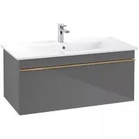 Villeroy & Boch Venticello wastafelonderkast 95.3x42cm 1 lades Glossy Grey a93505fp