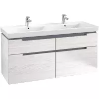 Villeroy & Boch Subway 2.0 wastafelonderkast 128.7x59cm 4 lades White wood a91710e8