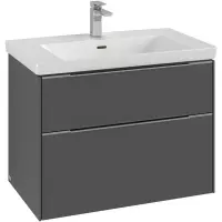 Villeroy & Boch Subway 3.0 wastafelonderkast 77.2x57.9cm 2 lades Stone oak c57400rk