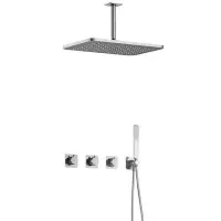 Hotbath Gal Complete thermostatische douche InBouwSet Gal met 2 stopkranen met Plafondbuis en GL106 Chroom IBSGL70CR25