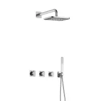 Hotbath Gal Complete thermostatische douche InBouwSet Gal met 2 stopkranen Chroom IBSGL70CR