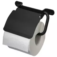 Toiletrolhouder - IXI toiletrolhouder met klep - Zwart